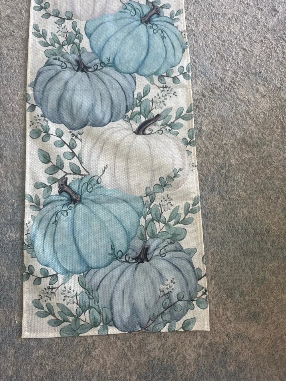 Blue & White Pumpkin Runner
